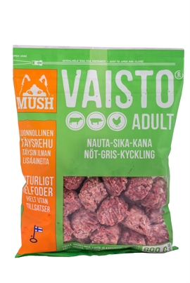 MUSH Vaisto® Grøn - Okse-Gris-Kylling - 800 g